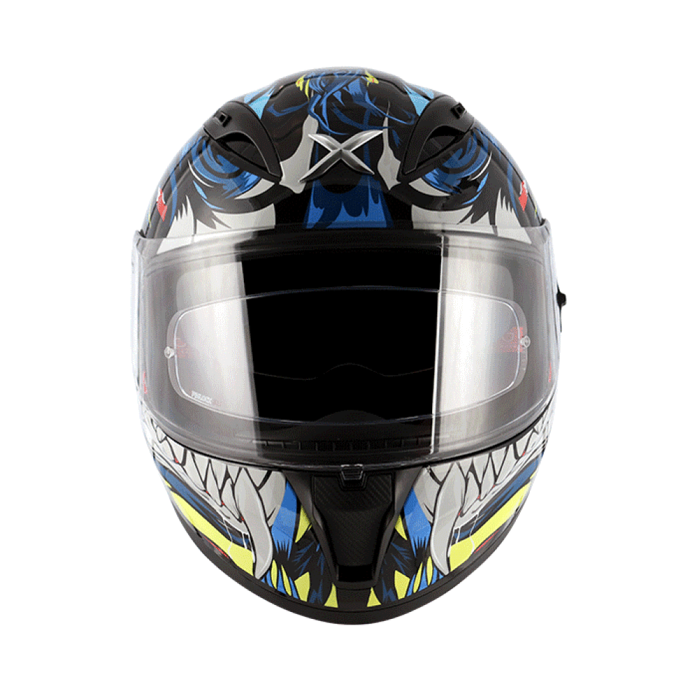 MC-Motorcykel Integralhjälm Street Okami Black Blue - Bild 2