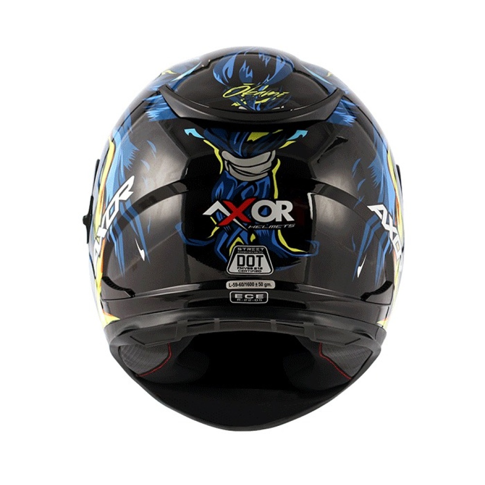 MC-Motorcykel Integralhjälm Street Okami Black Blue - Bild 3