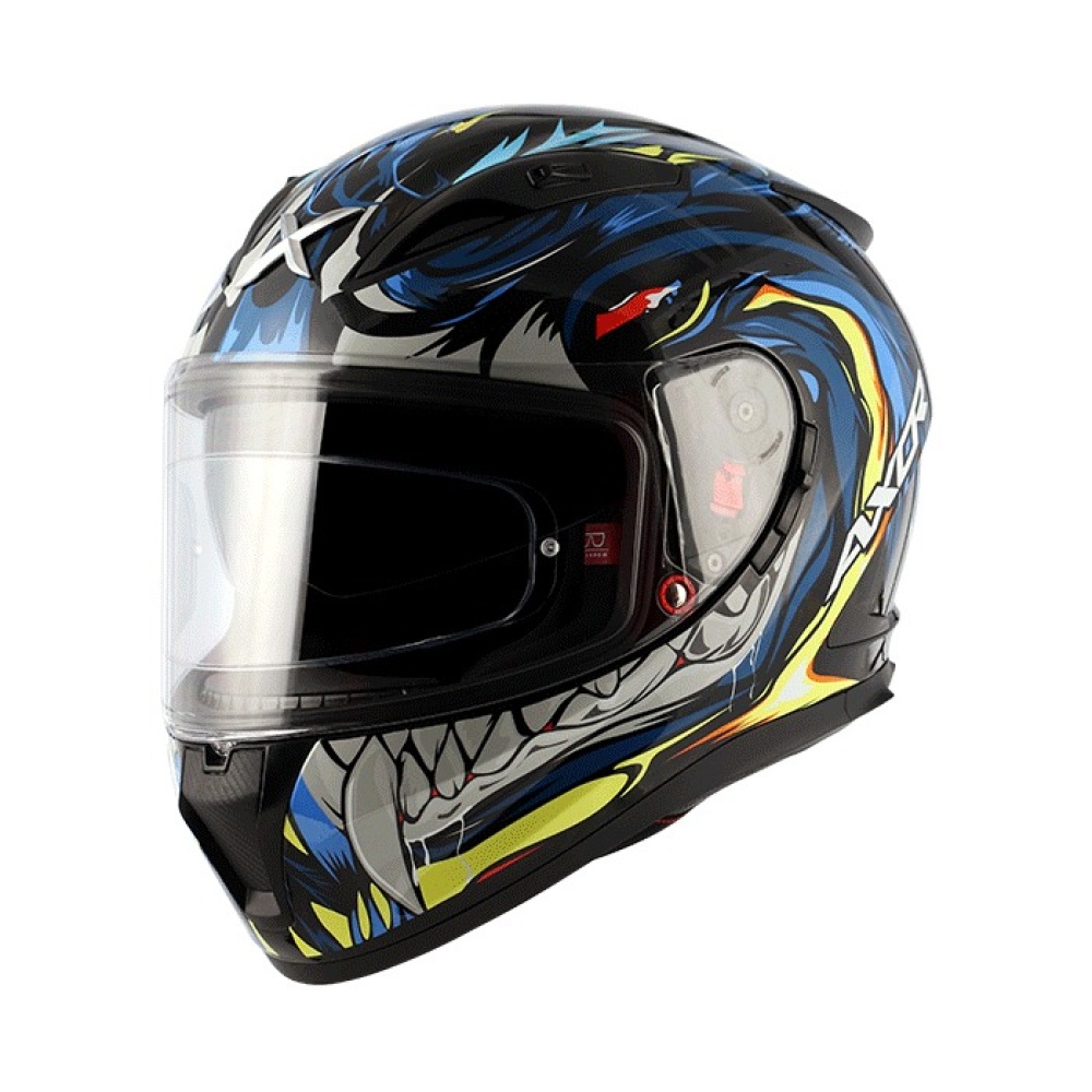 MC-Motorcykel Integralhjälm Street Okami Black Blue - Bild 5