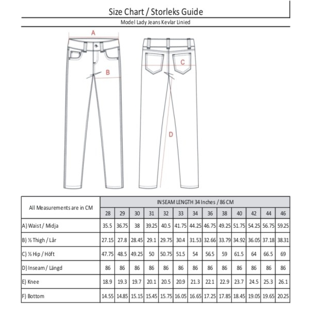 Kevlar Jeans Blue -Dam -long leg - Bild 4