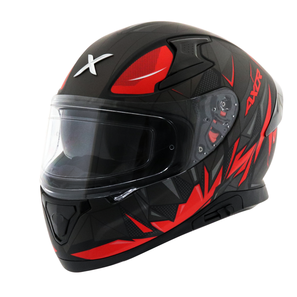 MC-Motorcykel Integralhjälm Apex Hunter Red Mattsvart bottenfärg