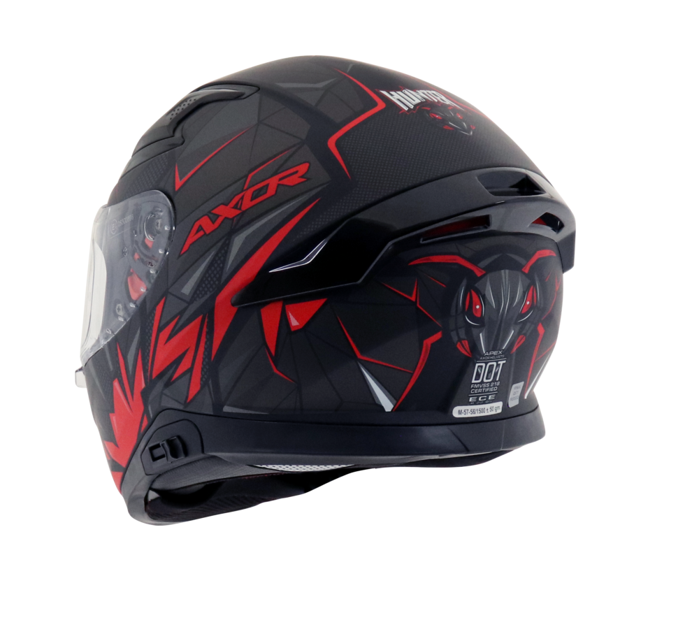 MC-Motorcykel Integralhjälm Apex Hunter Red Mattsvart bottenfärg - Bild 5