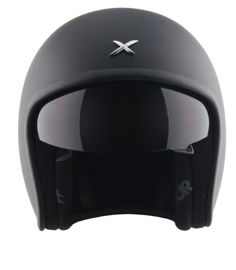 MC-Motorcykelhjälm Axor Jet Black med inbyggt visir - Bild 2