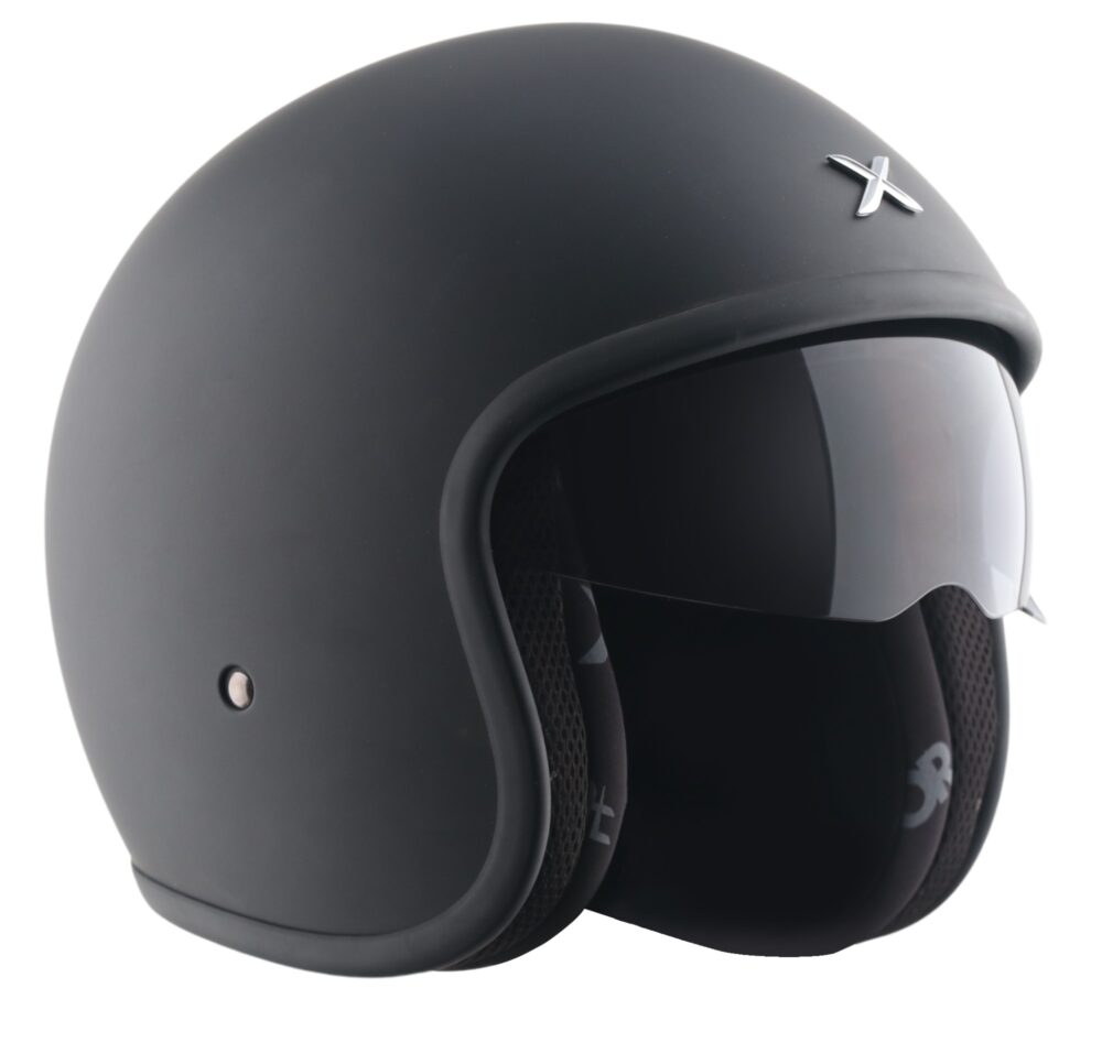 MC-Motorcykelhjälm Axor Jet Black med inbyggt visir - Bild 8