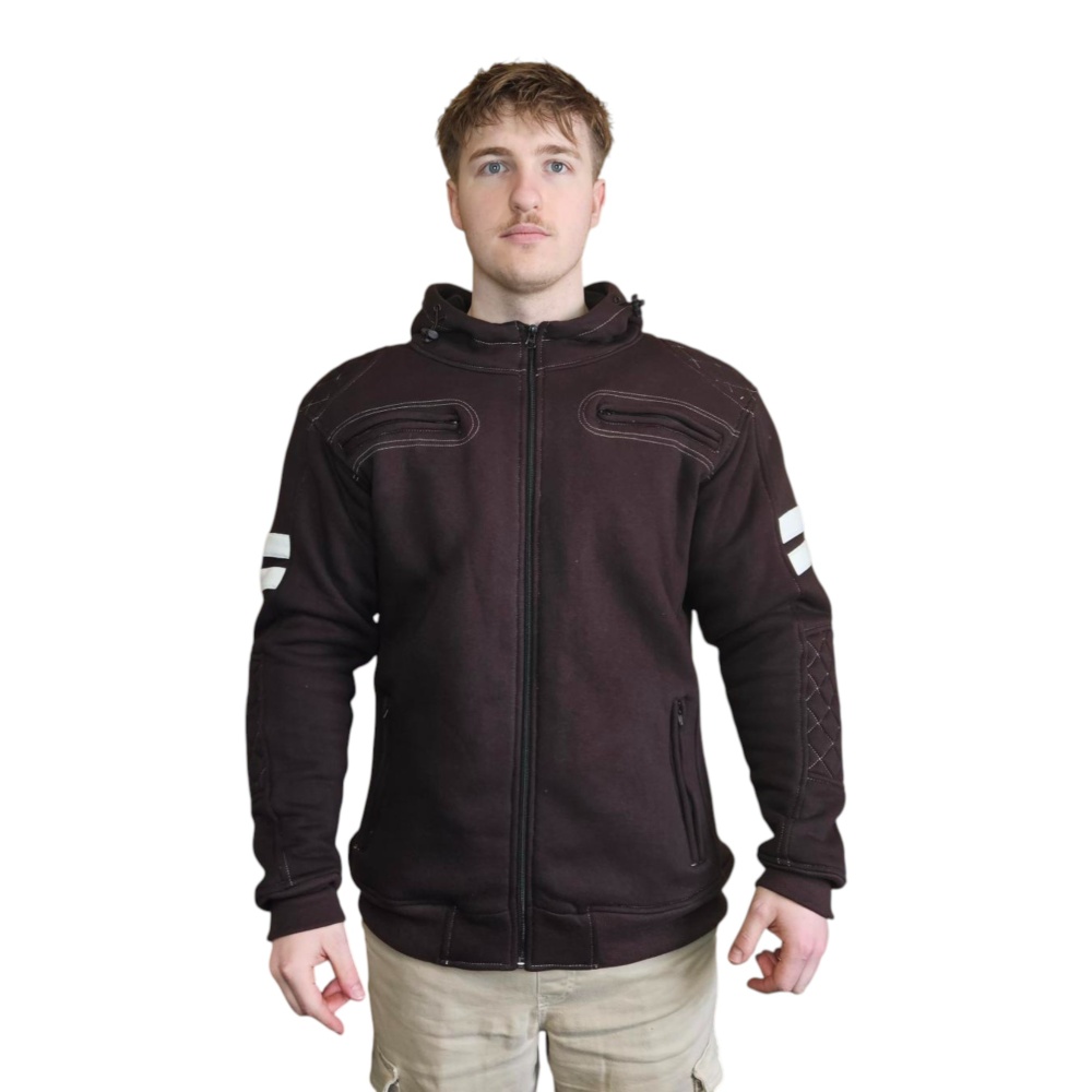 Kevlar Hoodie Brun Med Vita Streck - Bild 2