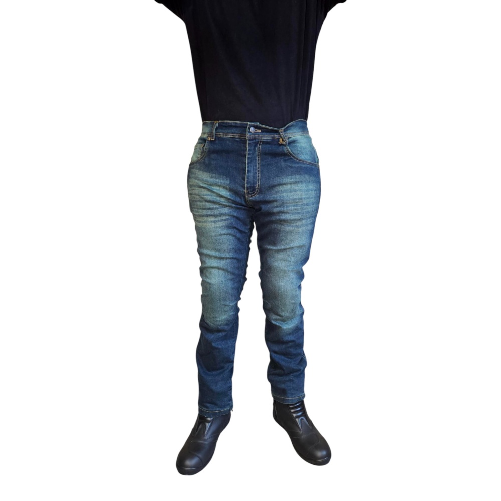 Fullkevlar Jeans Grönstänkta Blå Rough – Unisex – regular leg - Bild 2