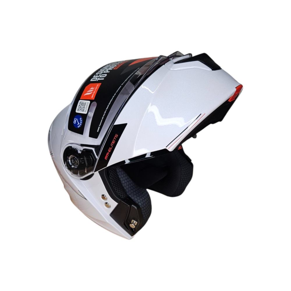 MC-Motorcykelhjälm Flip Up Vit - Bild 3