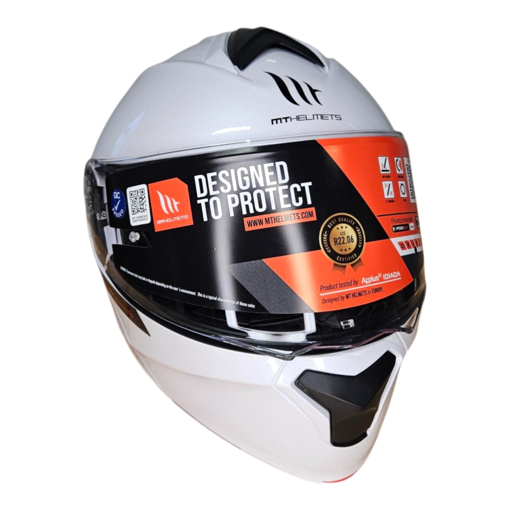 MC-Motorcykelhjälm Flip Up Vit - Bild 4