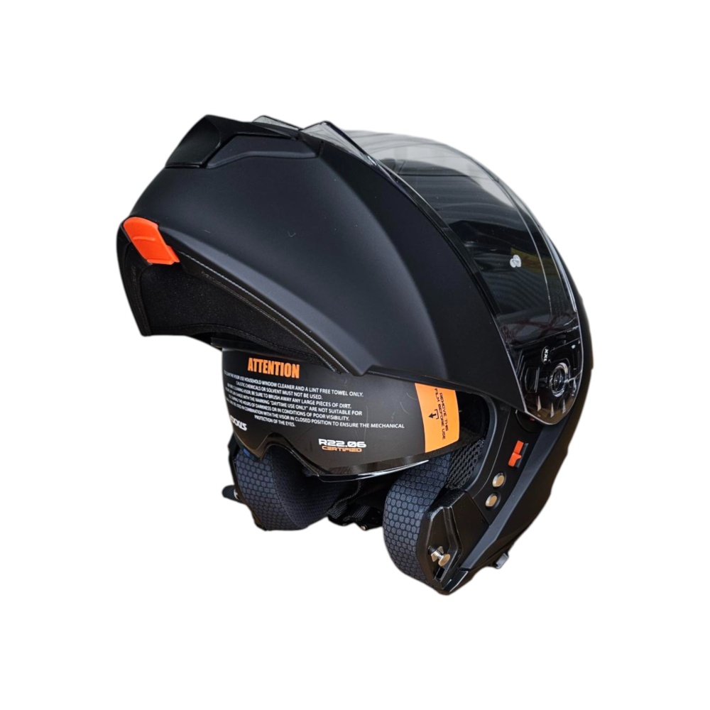 MC-Motorcykelhjälm Flip Up Svart