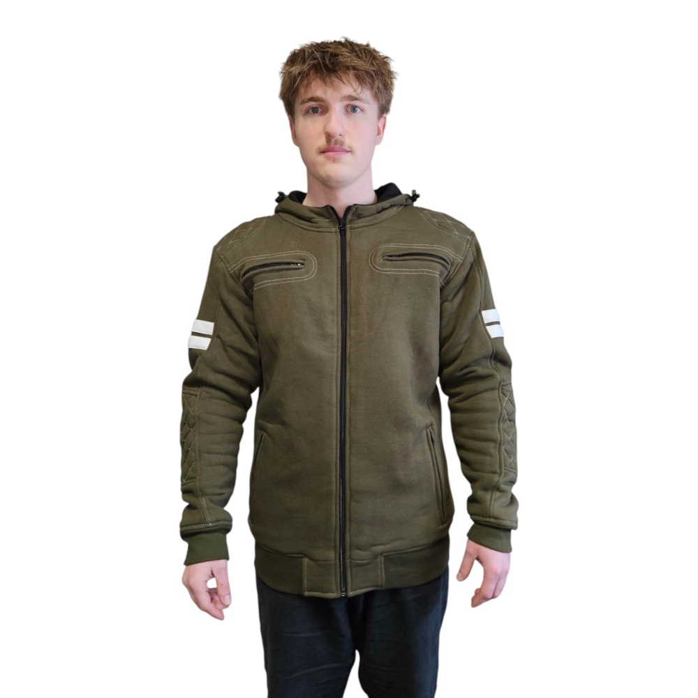 Kevlar Hoodie Olive Med Vita Streck - Bild 2