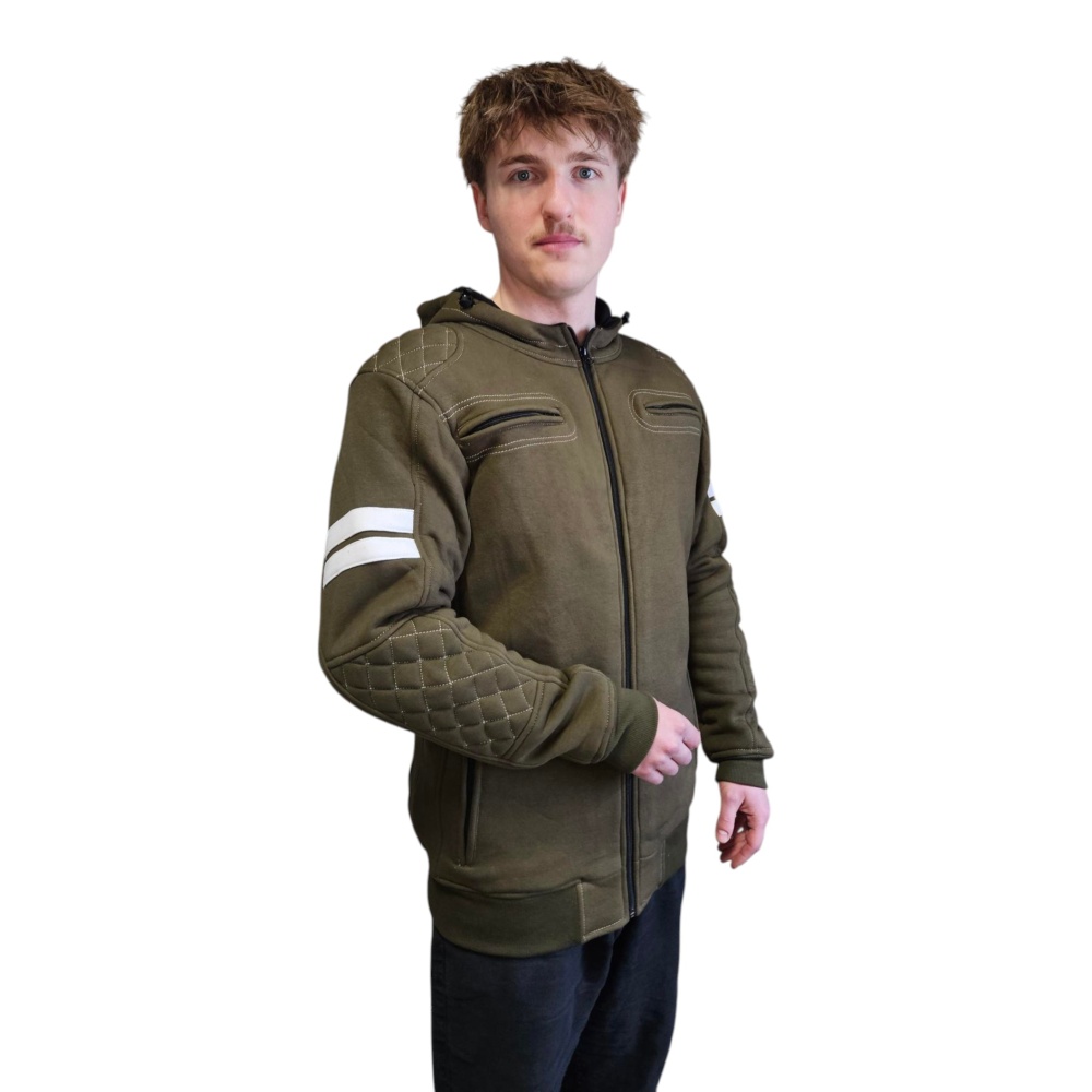 Kevlar Hoodie Olive Med Vita Streck