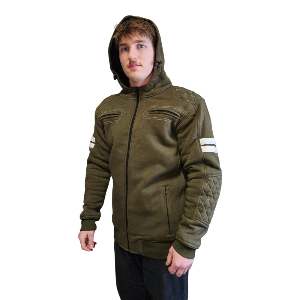 Kevlar Hoodie Olive Med Vita Streck - Bild 4